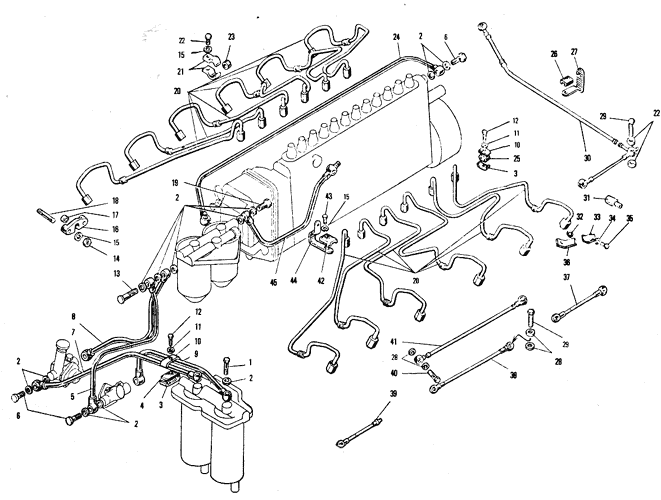 Топливные трубопроводы двигателей с индивидуальными головками цилиндров. ЯМЗ 240 М2